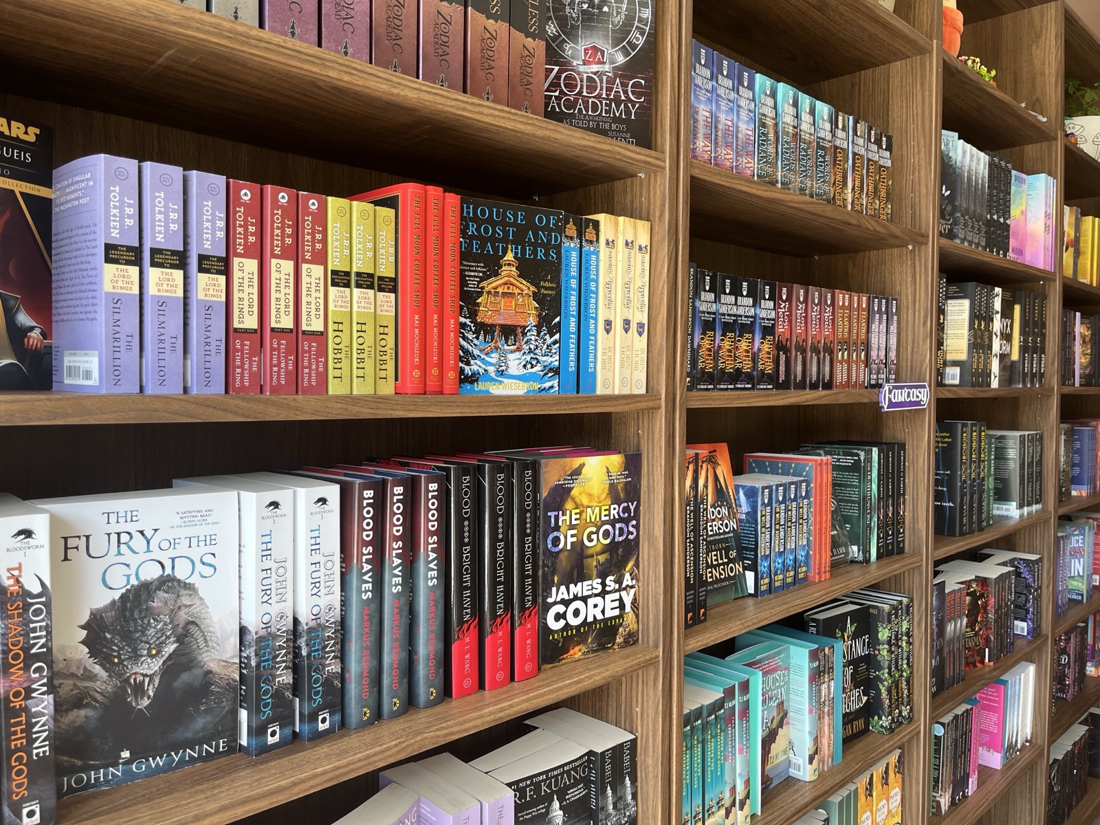 Fantasy shelves packed with new books at One Last Chapter
